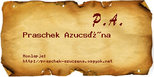 Praschek Azucséna névjegykártya
